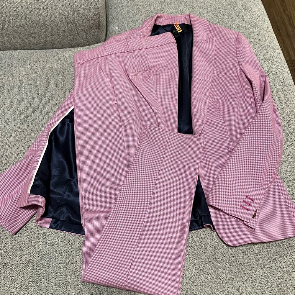 J. Crew Pink Herringbone Pantsuit
